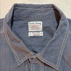 Lucky Brand Blue Cotton Work Shirt